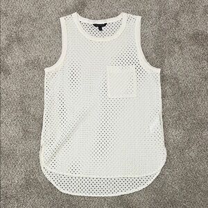 Banana Republic White Mesh Tank Top